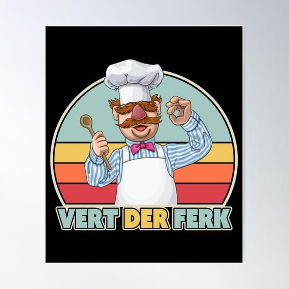 Vert Der Ferk Retro Style Poster Wall Art, Modern Wall Decor For Living Room Bedroom, 8x12 UNFRAMED