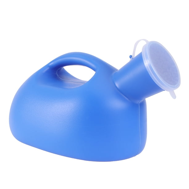 Colector de orina portátil para orina de 1pc 2000ml para hombres con tapa de inodoro de emergencia (azul)