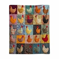 SPOORYYO Flannel Chicken Blanket with Multiple Patterns and Shapes, Soft Throw Blanket for Couch, Bed, Cozy Farmhouse Decor