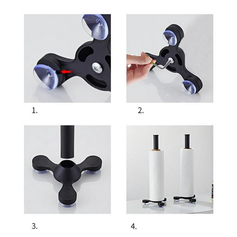 1pc Freestanding Kitchen Paper Towel Holder With Bottom Suction Cup Design