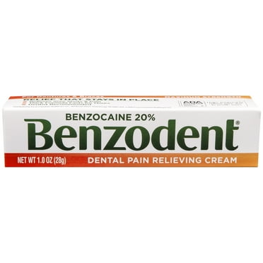 Benzodent Dental Pain Relieving Cream, Denture Tooth and Gum Pain, 1 oz