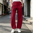 thumbnail image 3 of Otvok Women Comfort Daily Wear Bottoms, Wrinkle Resistant Elastic Waist Wide Leg Travel Pants with Pockets, 3 of 7