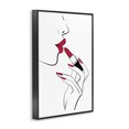 Stupell Industries Red Lips Makeup Novelty Painting Black Framed Art