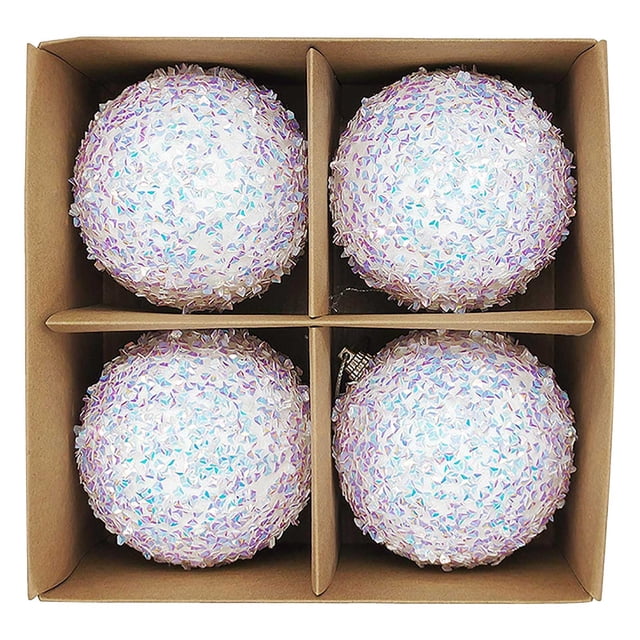 4PCS adornos para árbol de Navidad • Adornos de bola de 8 cm • Decoración colgante para decoraciones de árbol navideño en fiestas en casa