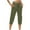 Army Green, variant on Ecqkame Capris for Women Casual Summer Fashion Womens Casual Solid Color Elastic Loose Pants Straight Wide Leg Trousers With Pocket Khaki XL