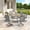 Graywood Table-Gray Chairs, variant on Vicllax 5-Piece Outdoor Patio Dining Table Set, Metal, 4 Padded Swivel Chairs with Textilene Fabric