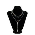 thumbnail image 4 of Trendy Crossed Charm Necklace Lightweight Multilayered Chain Adjustable Length Daily Jewelry, 4 of 8