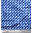 thumbnail image 1 of Soimoi Blue Poly Georgette Fabric Diagonal Arrow Print Fabric by the Yard 42 Inch Wide, 1 of 3