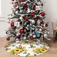 thumbnail image 4 of Cauagu 30" Christmas Tree Skirt Bird Sunflowers Pattern Christmas Tree Decorations Tree Mat for Xmas Decorations Occasion Holiday Home Decor -30", 4 of 7