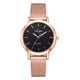 thumbnail image 1 of Reloj de pulsera analógico de cuarzo con esfera redonda informal para mujer Reloj con correa de malla de aleación (negro), 1 of 3