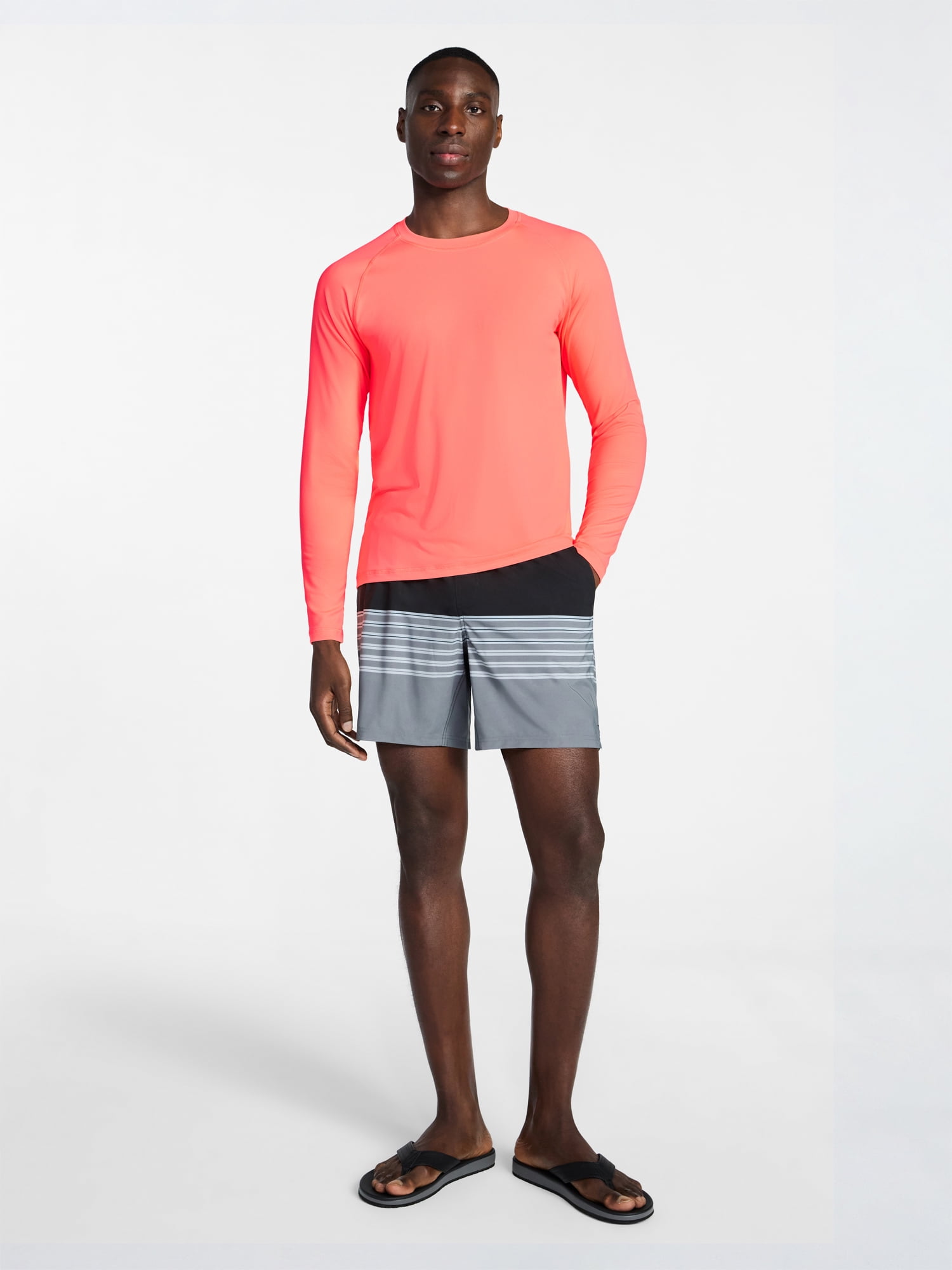 George Men's and Big Men's Rash Guard with Long Sleeves, Sizes S-3XL