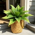 thumbnail image 4 of Orquídea artificial con cesta tejida, gran planta verde en maceta sintética para decorar el hogar y el patio, 4 of 7
