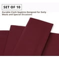 thumbnail image 6 of PurpleEssences cloth napkins set of 10, 18x18 Inch, Dinner table decorative napkins - Burgundy, 6 of 6