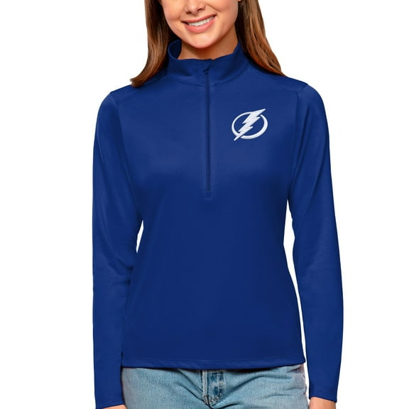 Women's Antigua Royal Tampa Bay Lightning Tribute Quarter-Zip Pullover Top