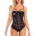 thumbnail image 3 of Ropa interior sexy de una pieza con encaje y entrepierna abierta que deja al descubierto el pecho, 3 of 5