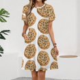 thumbnail image 2 of Chocolate Chip Cookie Dress Summer Street Style Dresses Female Short Sleeve Printed Sundress, 2 of 7