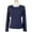 Navy, variant on Ladies 12 Gauge Cable Knit Cardigan Crew Neck Long Sleeve Sweater #6164