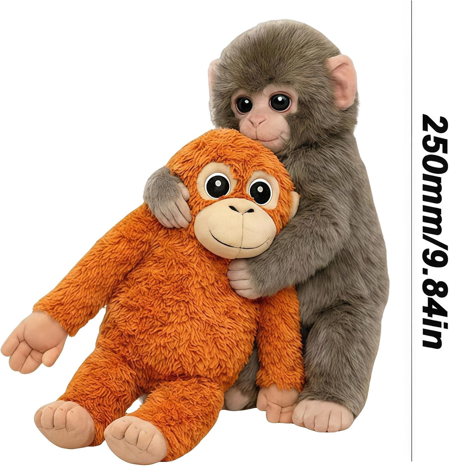 Punch Monkey Plush, Orangutan Plush with Baby Monkey Soft Toy, Washable & Safe for Fans, Realistic Soft Cuddly Monkey Toy