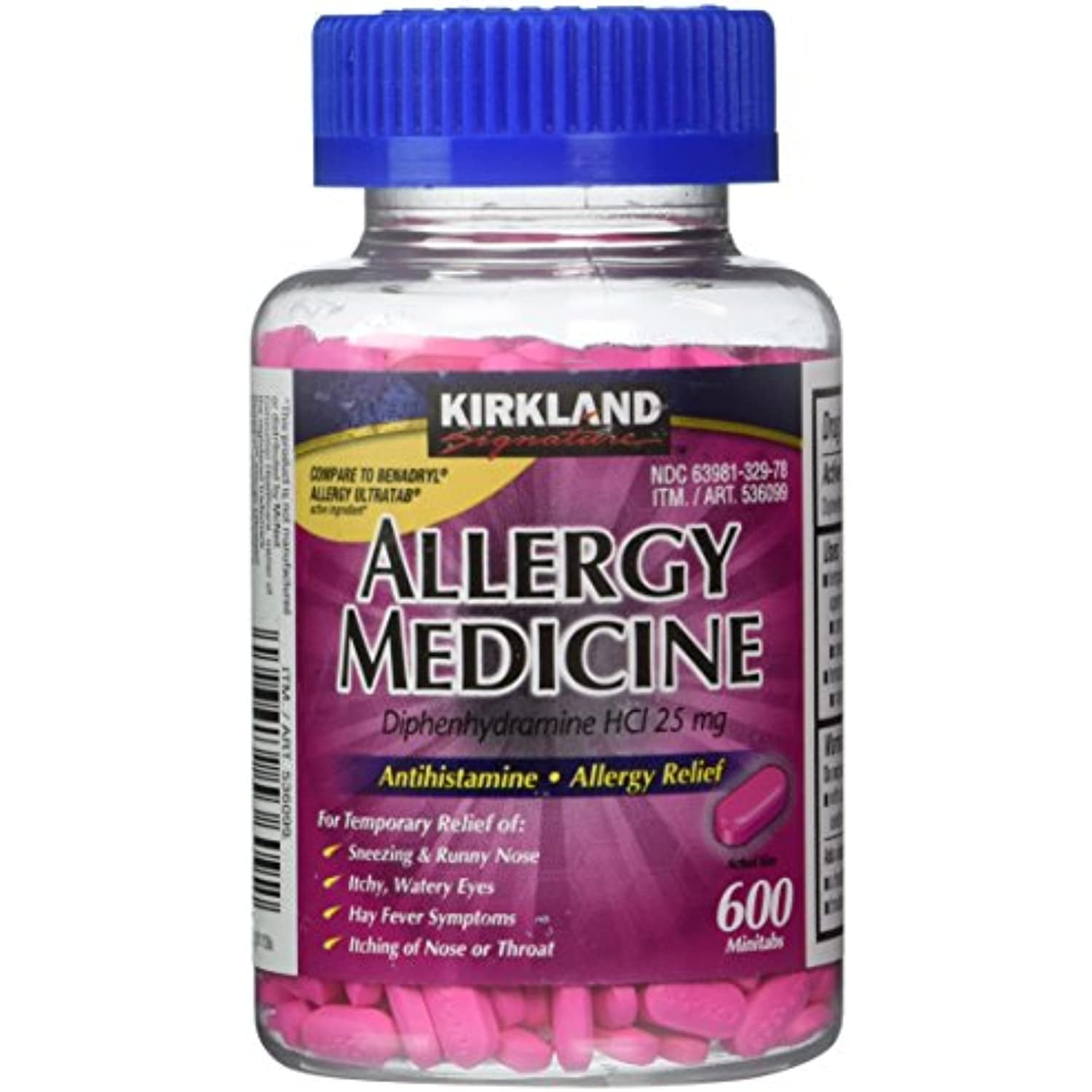 Kirkland Signature Allergy Medicine 25 mg., 600 Minitabs