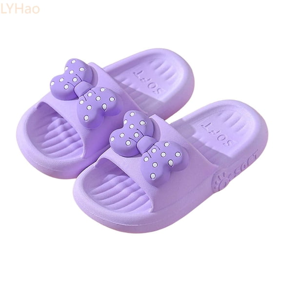 LYHaoo Girls Slippers For Toddlers And Kids Soft Indoor Outdoor Casual Comfortable Summer Spring Shoes With Bowknot Sizes 9.5 Little Kid 3-3.5 Years