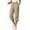 Coffee, variant on Women's Capri Cargo Pants, Elastic Waist Cropped Hiking Pants for Women, Lightweight Quick Dry Jogger Trousers with Multi Utility Pockets, Adjustable Capri Length Streetwear Travel Pants Beige L