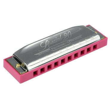 Hohner Limited Edition Special 20 Diatonic Harmonica with C Key, 20 Brass Reed Plates, and Plastic Comb (Pink)