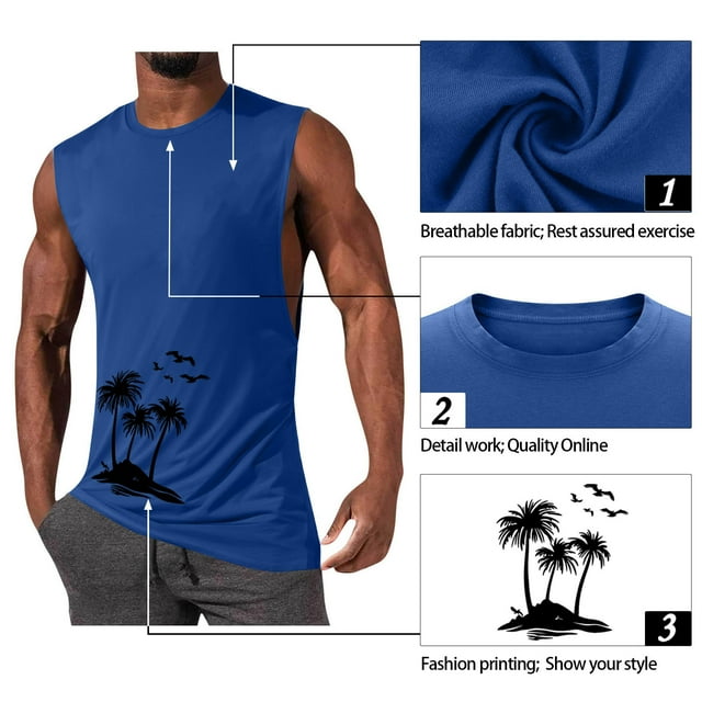 Camiseta sin mangas de cuello redondo para hombre, jersey deportivo de alta elasticidad, cuello redondo, sin mangas, ropa deportiva para hombre musculoso, camiseta sin mangas de algodón para hombre