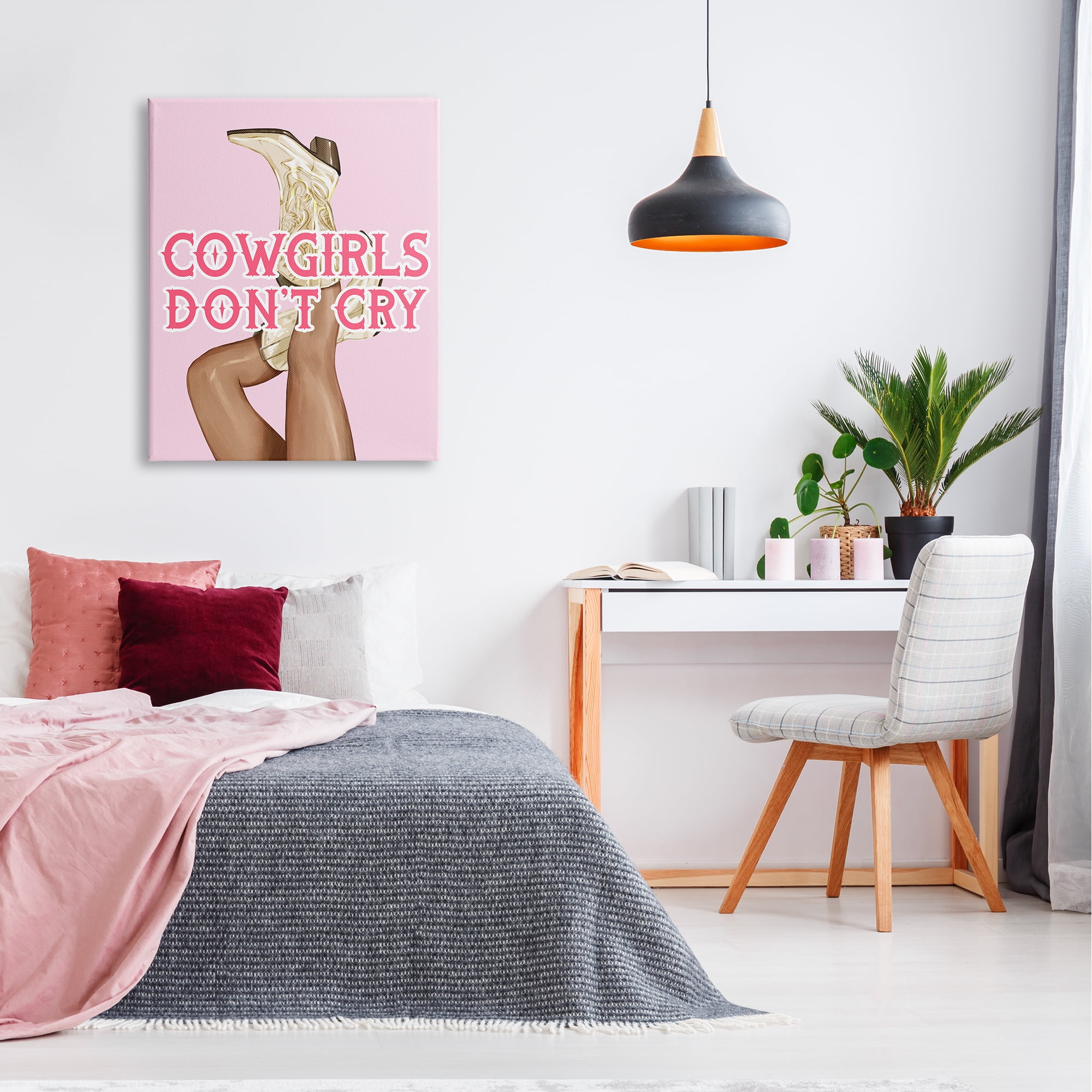 Stupell Industries Cowgirls Don't Cry Phrase Typography Painting Gallery Wrapped Canvas Art Print Wall Art, 30 x 40