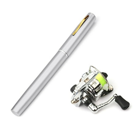 ROZYARD Pocket Collapsible Fishing Rod Mini Pen Fishing Rod Telescopic Fishing Rod Reel