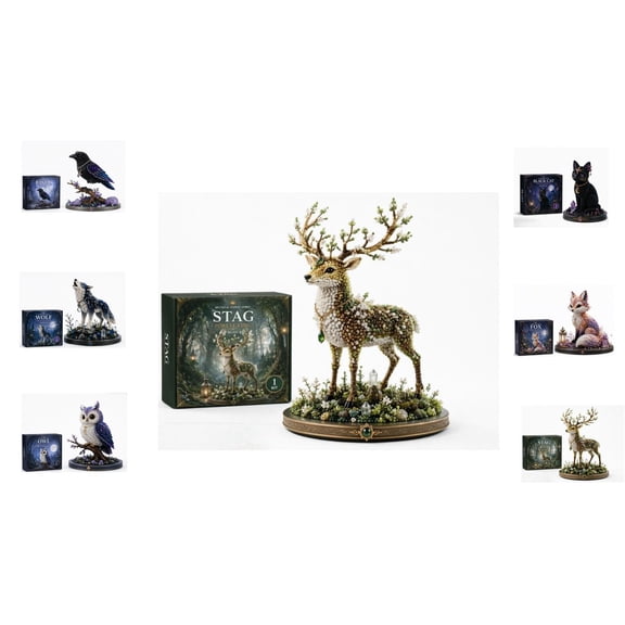 2026 New 3D Beaded Animal Kit, Mythical Guardian Diy Animal Beading Kit, Unique Handmade Gift for Craft Lovers (Stag)