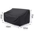 thumbnail image 2 of Housse de Chaise de Patio Extérieure Anti-Poussière Anti-Soleil Imperméable Double Canapé Extérieur 153*107*77, 2 of 7