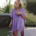 thumbnail image 3 of Idoravan Beach Vacation Essentials for Women Women Bathing Beach Cover Up Dress Bikini Swimsuit Swimwear Crochet Smock, 3 of 7