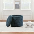 thumbnail image 3 of Erindale Round Storage Ottoman in Indigo Fabric, 3 of 8
