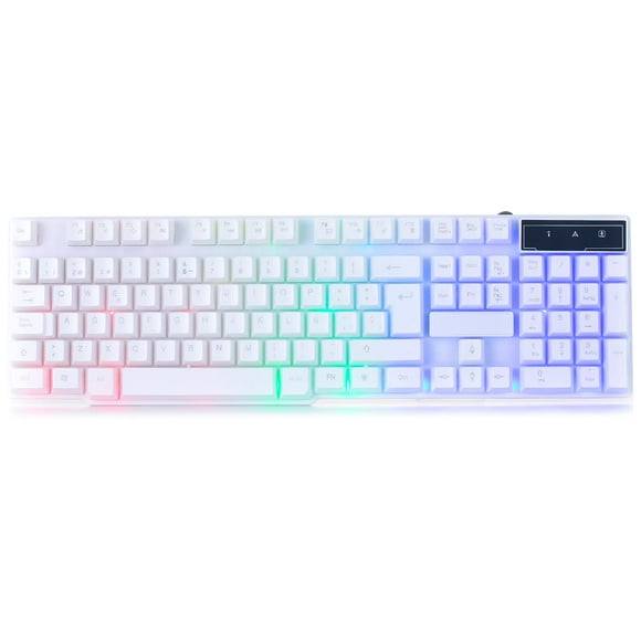 Teclado Orzly RX-250 Blanco RGB Cableado Gaming
