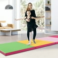 thumbnail image 4 of Costway 10' x 4' x 2" 4-Panel Folding Exercise Mat with Carrying Handles for Gym Yoga Pink&Yellow, 4 of 10