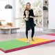 thumbnail image 3 of Costway Colchoneta plegable de 4 paneles (3 m x 1,2 m x 5 cm) con asas para gimnasio, yoga, color rosa y amarillo, 3 of 4
