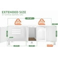 thumbnail image 5 of Litter Box Enclosure for 2 Cats, Cat Litter Box Enclosure Furniture with Double Room, Wooden Litter Box Furniture with Cat Door, White with Legs, 5 of 6
