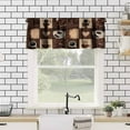 thumbnail image 5 of Coffee Valance Curtains Vintage Farmhouse Brown Cafe Beans Coffee Cups Rod Pocket Curtain Valance for Kitchen Bedroom Living Room Decor 1 Panel W54xL18 Inch, 5 of 6