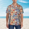thumbnail image 2 of Fotbe Set Of Travel Vintage Camisa Hawaiana para Hombre Unisex – Camisa Casual de Verano con Botones de Manga Corta de Algodón y Lino,3X-Large, 2 of 7