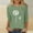 02 Green, variant on Womens Tops Casual Crew Neck Tee Shirts Leopard Pumpkin Shirts Thanksgiving Fall Tops