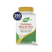 Natures Way Calcium Magnesium & Zinc Mineral Complex Capsules, Unisex, 250ct