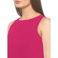 thumbnail image 4 of eloria Women's Georgette Boat Neck Pleated Sleevless Tunic Casual Midi Dress, Color : Pink 2 | Size : 3XL, 4 of 5