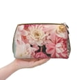 thumbnail image 4 of Picia Vintage Typewriter Floral Print Leather Makeup Bag Make Up Bag Travel Toiletry Bag for Her Girlfriend Teacher Teen Girl Gifts, 4 of 8