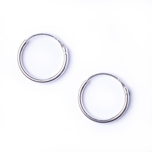 81stgeneration Women's 925 Sterling Silver 1.2 mm 14 mm Round Hoop Earrings