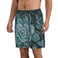thumbnail image 2 of Logiee Blue Color Cactus Print Mens Swim Trunks Quick Dry Board Shorts,Breathable Hawaii Beach Shorts Swimwear Bathing Suits-X-Large, 2 of 6