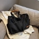 thumbnail image 5 of Bolsa Bolsos de hombro vintage de mano grande de lona simple para mujer (negro) Likrtyny Para Estrenar, 5 of 7