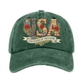 thumbnail image 4 of USA 250th Anniversary American Flag Hat 1776-2026 Independence Day Distressed Cap Adjustable Embroidered Cap Merchandise for Men Women,Green, 4 of 6