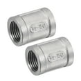 thumbnail image 1 of Unique Bargains 1/2 NPT Female Thread Straight Pipe Fitting Connector 304 Stainless Steel 2 Count, 1 of 5