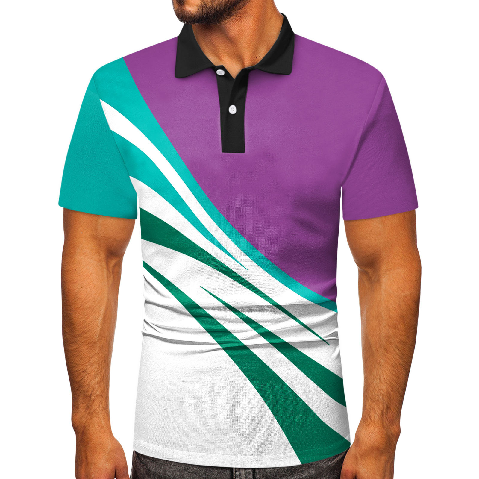 KaLI_store Going Out Tops Men's Short Sleeve Polo Shirt Breathable Golf  Shirt Tennis Casual T-Shirt Green,XXL