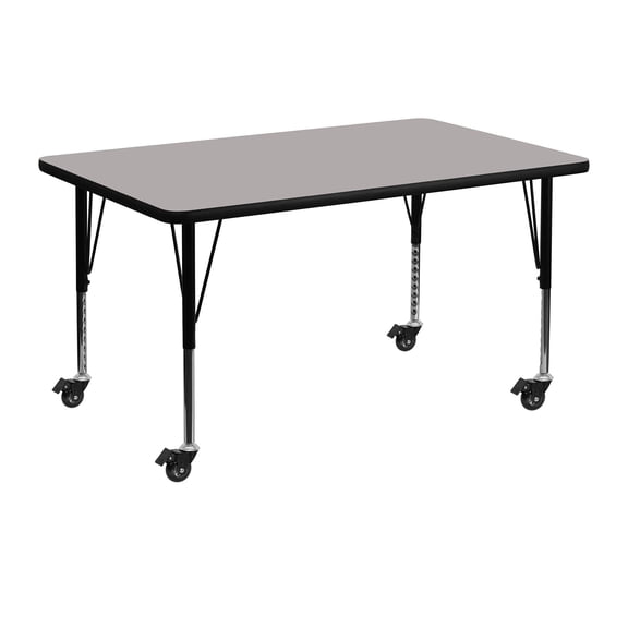 Bowery Hill Rectangular High Pressure Top Mobile Activity Table in Gray